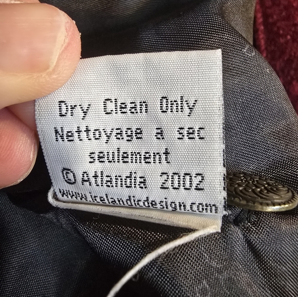 Vintage Icelandic Design Deep Red Boiled Wool Sweater Jacket Embroidered Large - Picture 9 of 10